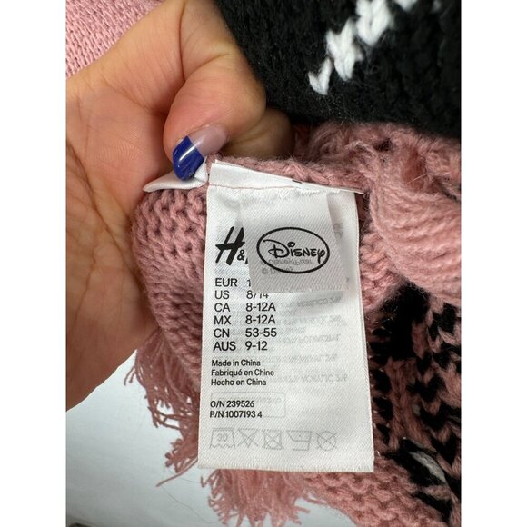 Disney x HM Girls pink Minnie Mouse fringe poncho sz 8-12 - Picture 2 of 6